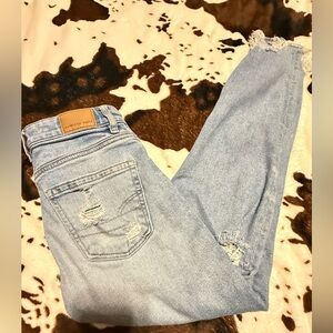 American Eagle Outfitters Light Wash Distressed Boyfriend Jeans